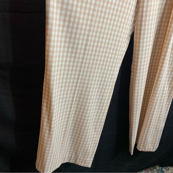 NWT Alex Marie Juliana Linen Wide Leg Jumper in Sand Gingham Print, size 12 - Picture 10 of 13